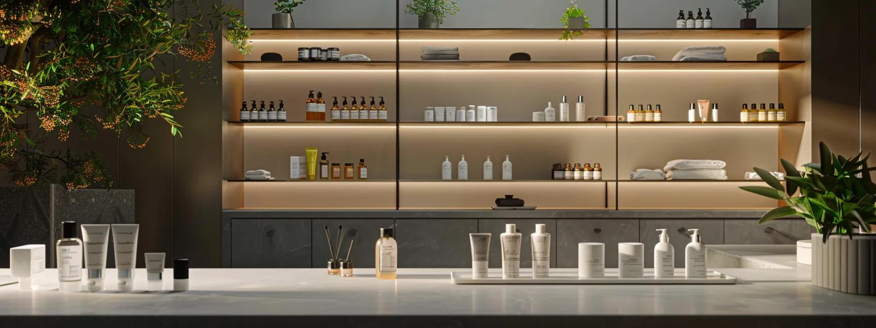 a sleek, modern skincare studio showcases a diverse array of personalized skincare products arranged artfully on a polished countertop, illuminated by soft, ambient lighting that highlights the importance of tailored routines for optimal skin health. a sleek, modern skincare studio showcases a diverse array of personalized skincare products arranged artfully on a polished countertop, illuminated by soft, ambient lighting that highlights the importance of tailored routines for optimal skin health.