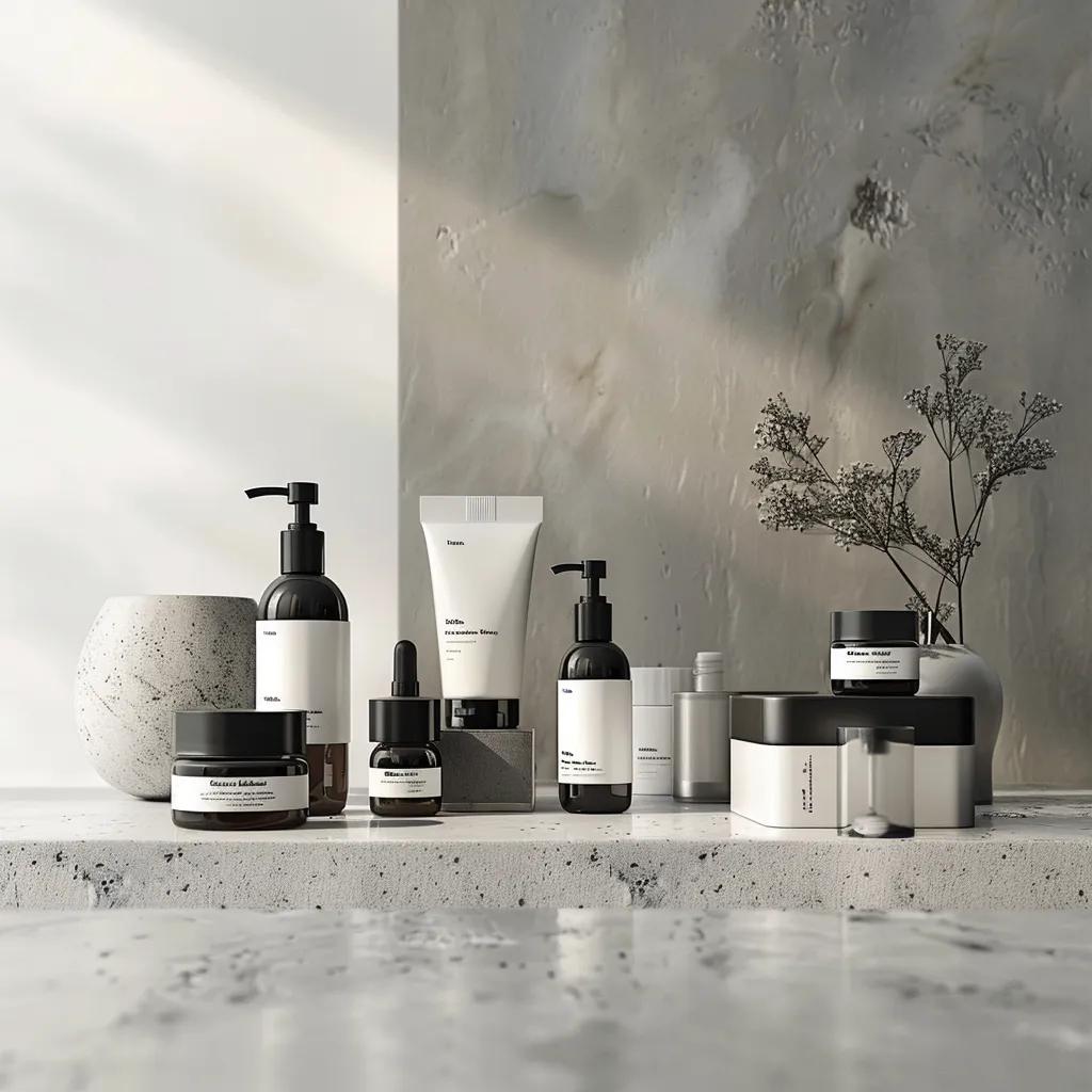 Collection of medical-grade skincare products for acne treatment on a minimalist countertop